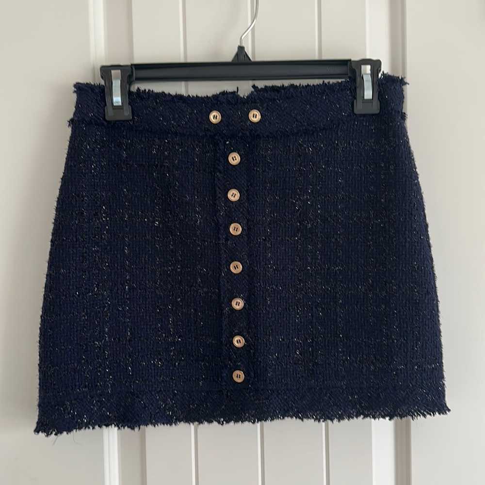 Tweed Navy Blue Skirt